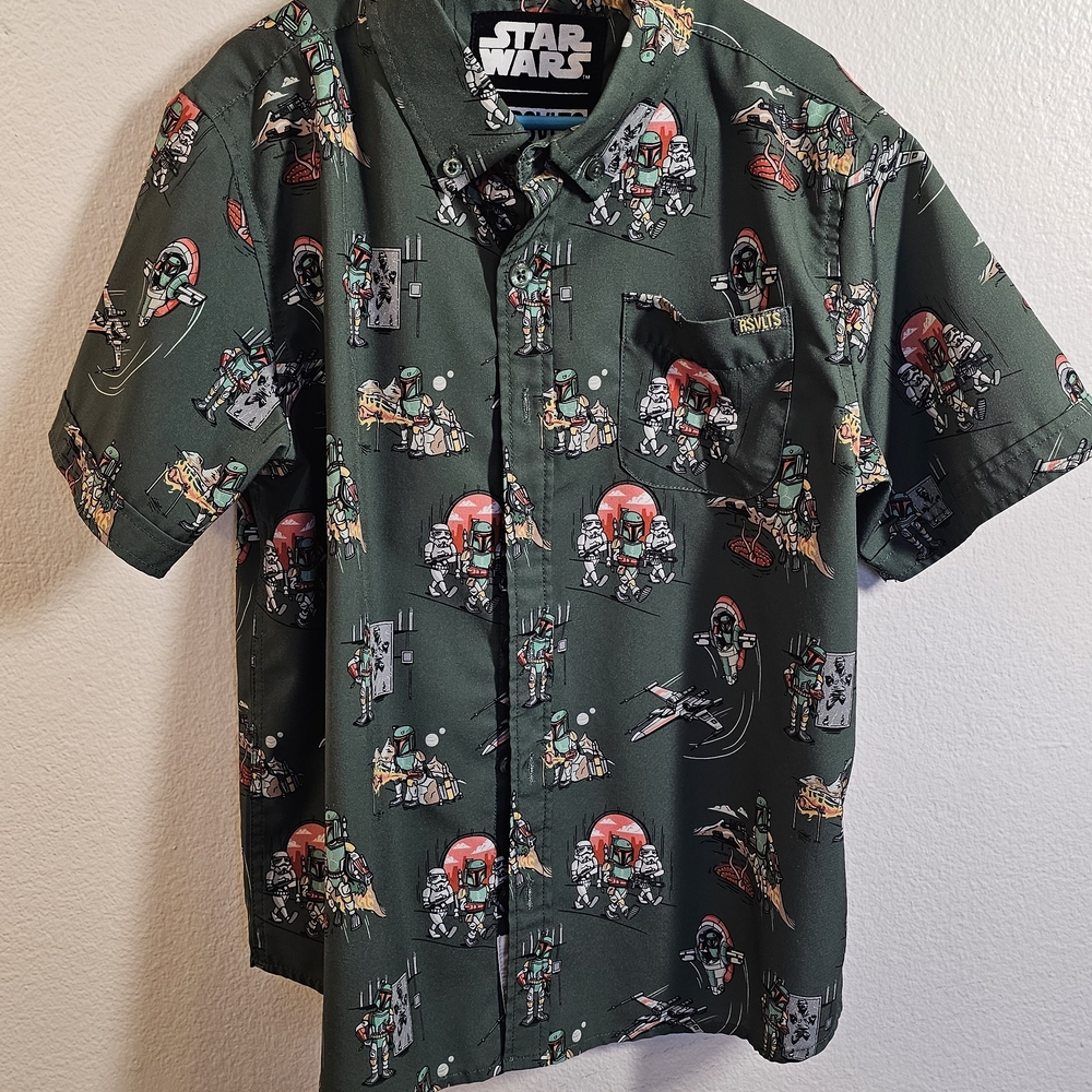 RSVLTS Star Wars Green Button-Up Shirt